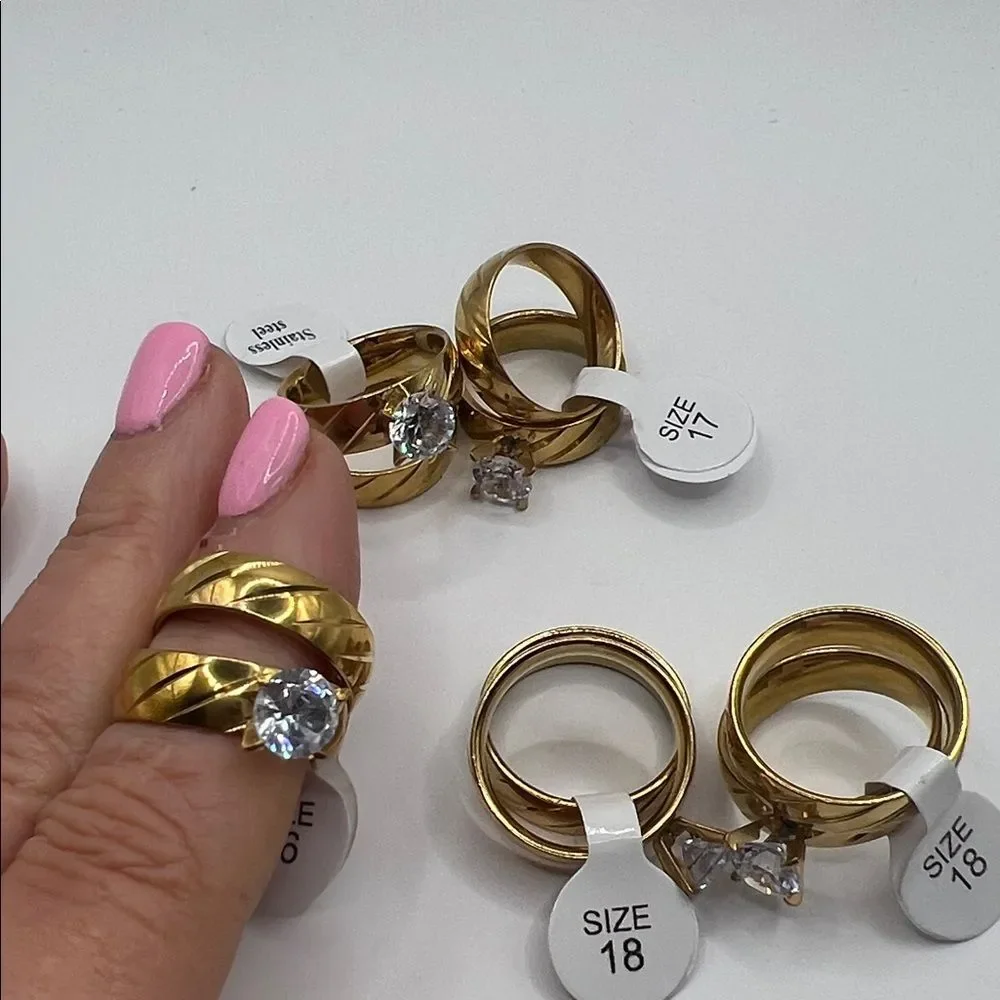 Gold-toned Lot of Wedding Sets- 5 Sets